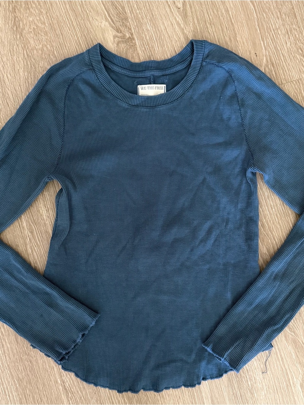 We The Free Blue waffle knit top sz XL